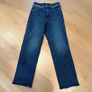 Express Dark Blue Cropped Straight-leg Jeans